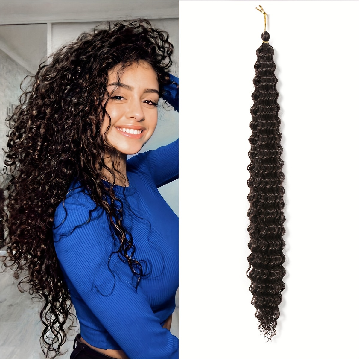 Deep Wave Braiding Hair 22 Inch Ocean Wave Crochet Hair Curly