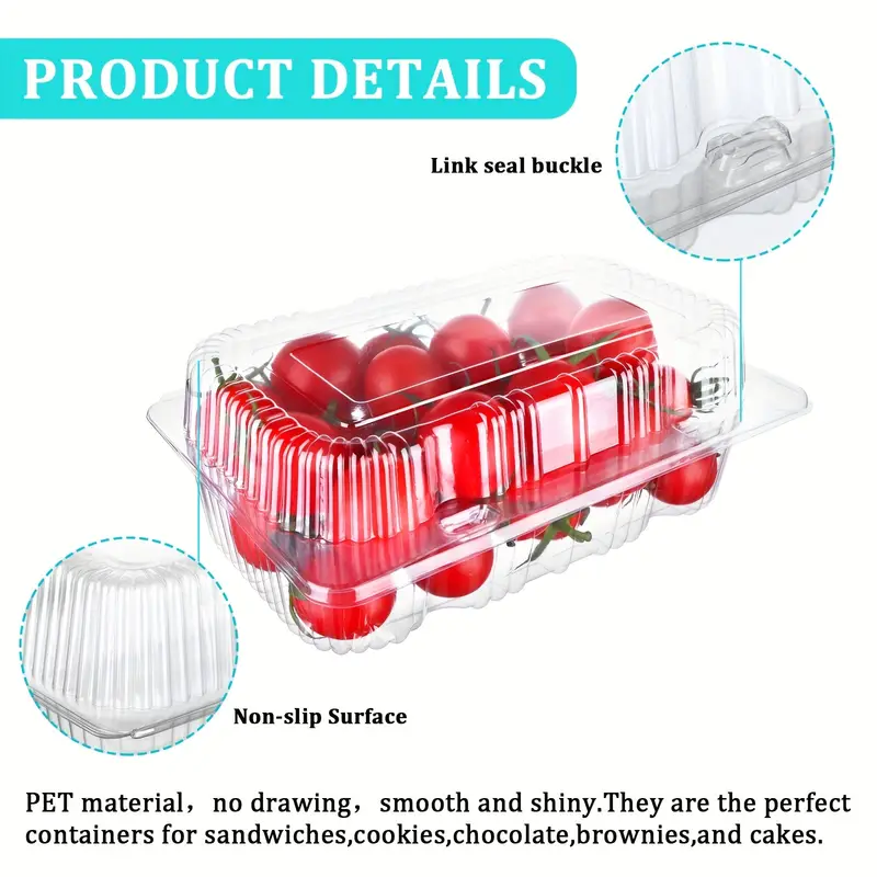Plastic Clamshell Take Out Tray Disposable Sturdy Hinged - Temu
