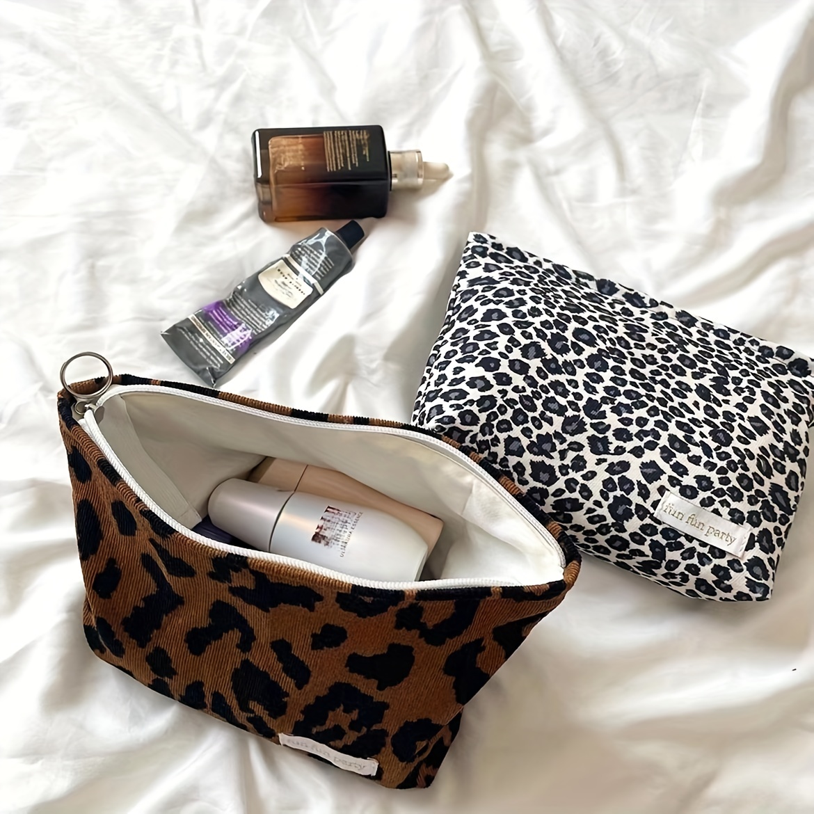 Leopard Pattern Makeup Bag Travel Toiletry Bag Portable Makeup Bag