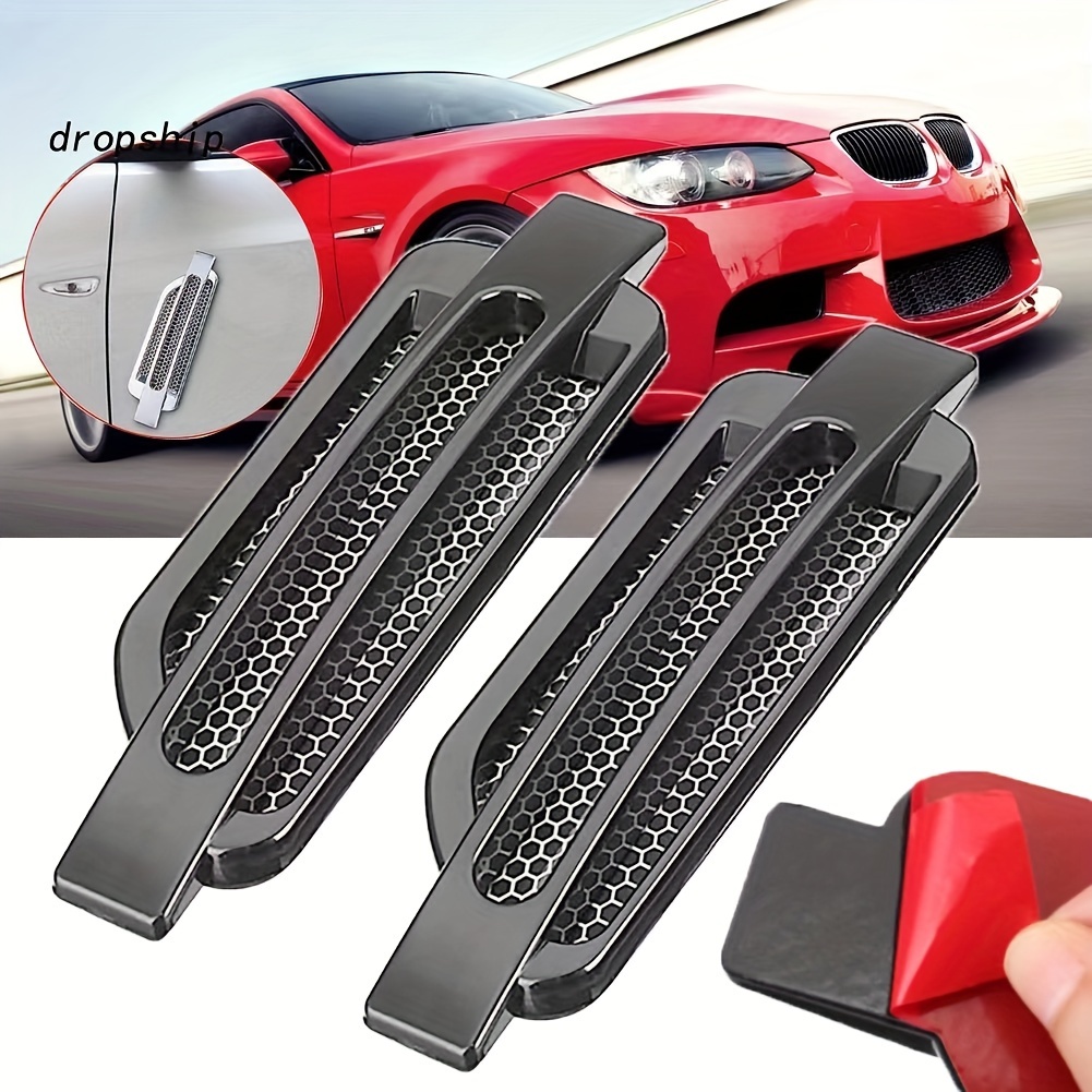 Car Side Air Flow Vent Hole Covers Fender Intake Grille Duct Decor