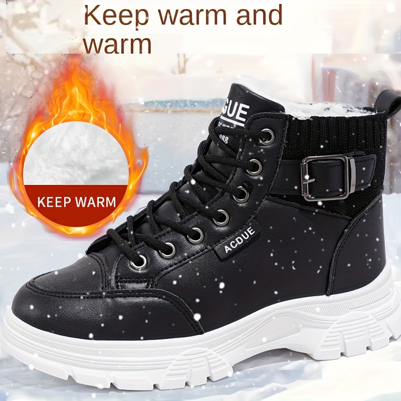 Women's Side Zipper Winter Plush Inner Thermal Snow Boots - Temu