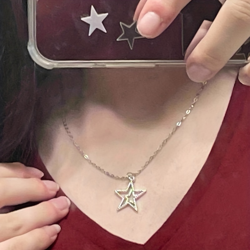 Gothic Vintage Stainless Steel Chain Star Necklace Unisex - Temu