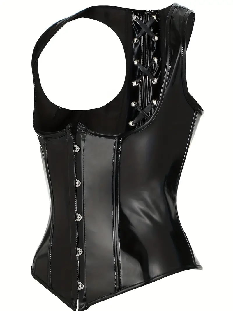 Gothic Leather Strapless Corset Bustier Tummy Control - Temu