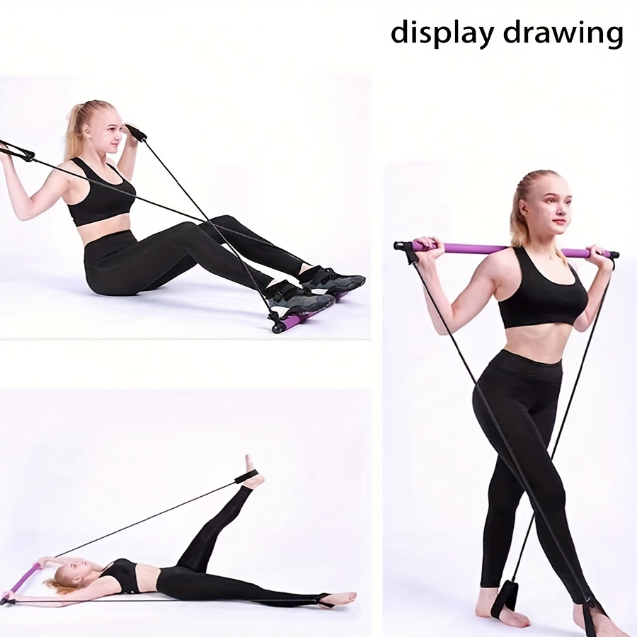 Pilates Stick for Body Stretching with Tension Rope