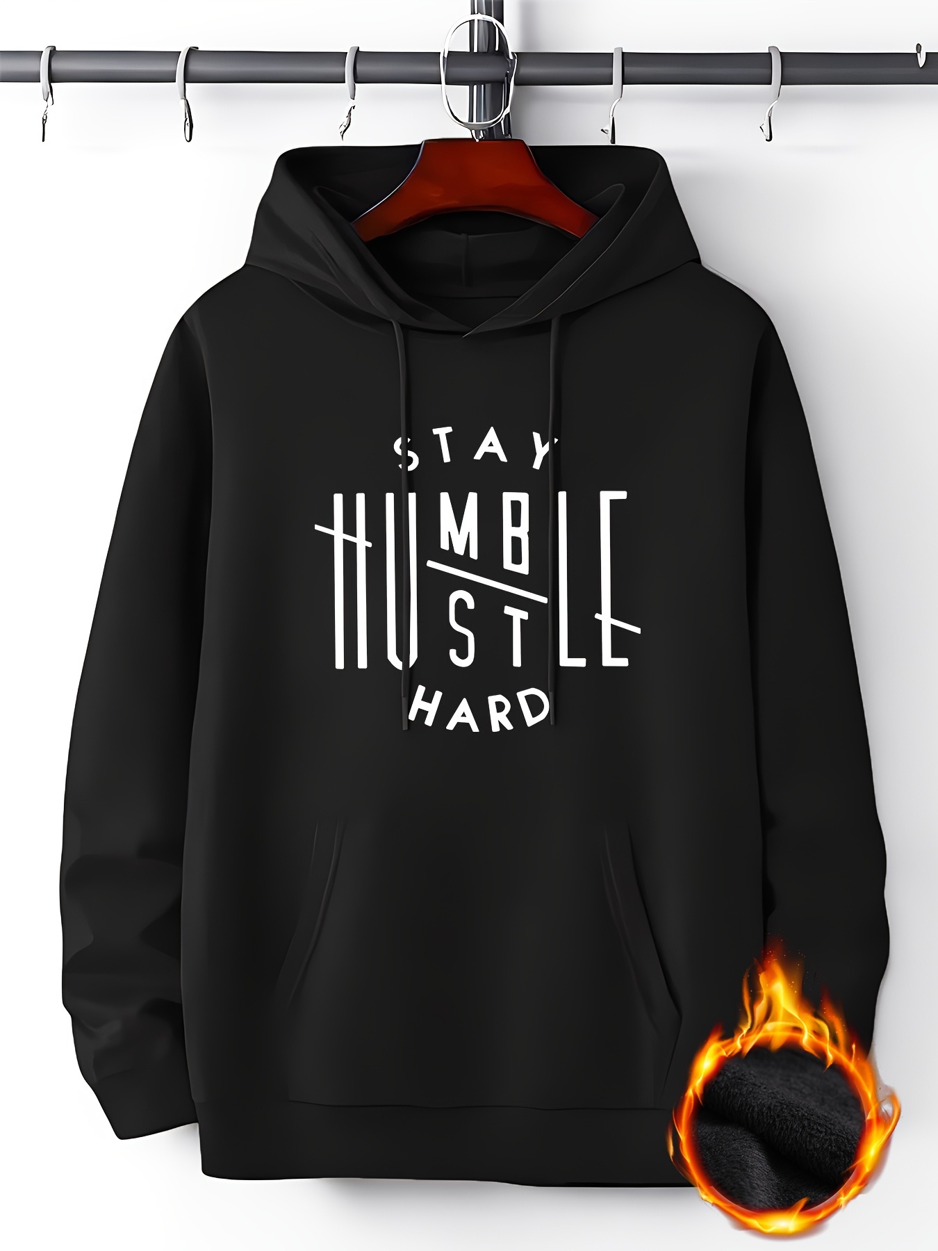 Stay Humble & Hustle Print Hoodie, Cool Hoodies For Men, Men's Casual  Graphic Design Pullover Hooded Sweatshirt With Kangaroo Pocket Streetwear  For Winter Fall, As Gifts - Temu New Zealand