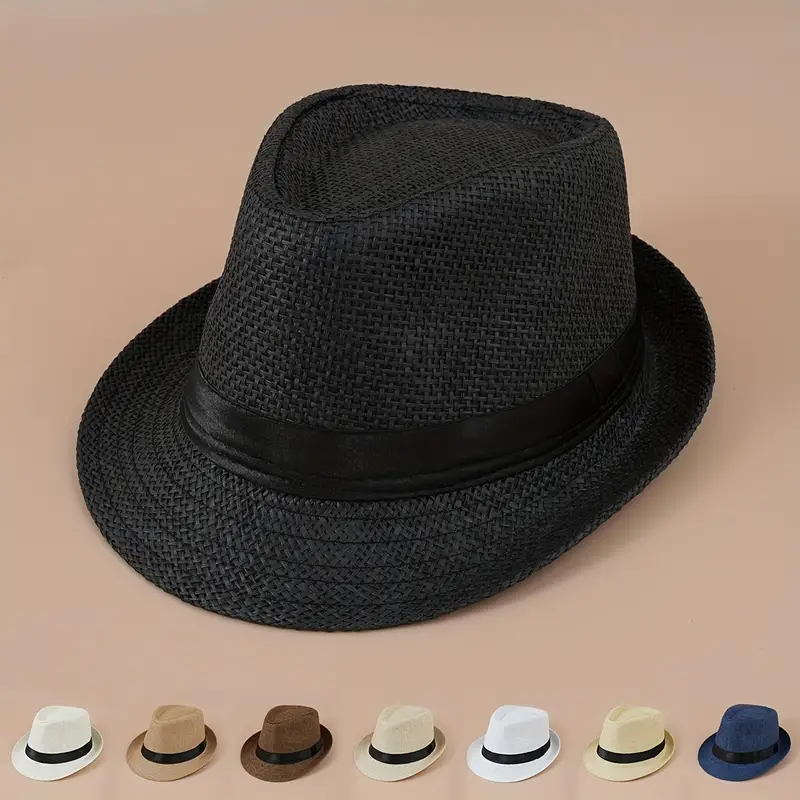 Classic Panamá Verano Fedora papel Trilby Sun paja sombreros para