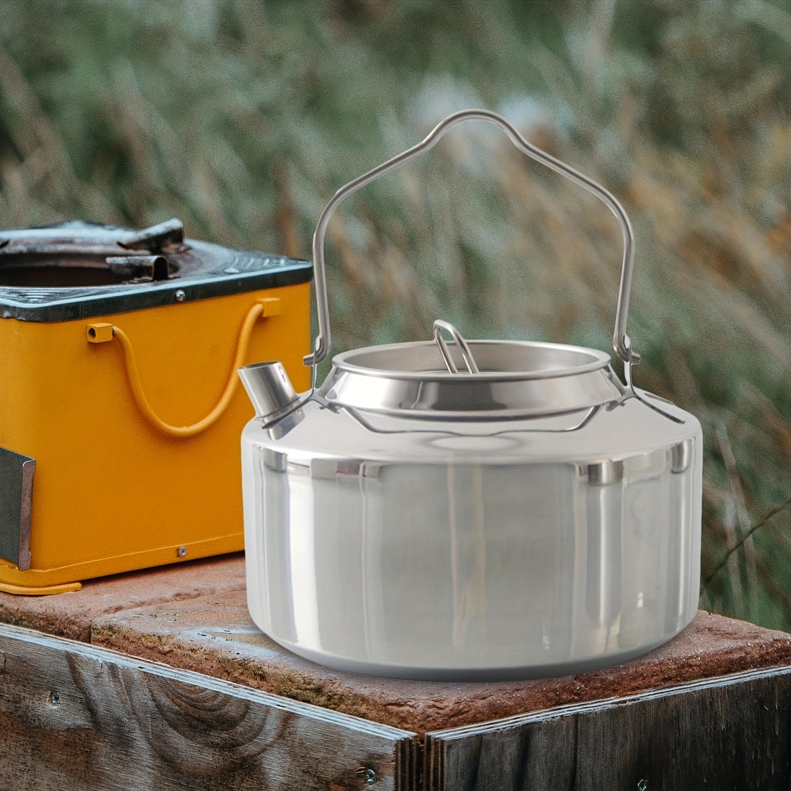 Lightweight Aluminum Alloy Camping Kettle - Portable Teapot With Silicon  Handle For Outdoor Hiking & Tea/coffee - Temu