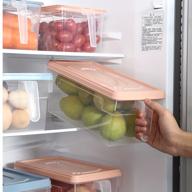 Caja De Almacenamiento De Alimentos De 1 Pieza, Contenedores De Alimentos Para  Refrigerador Con Asas, Contenedor