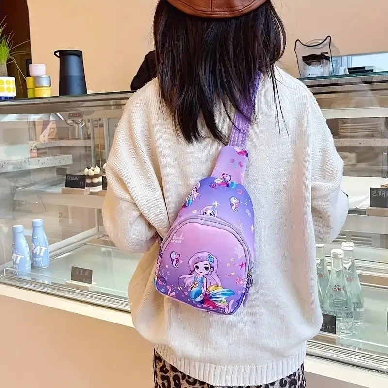 Girl's Kawaii Cartoon Mermaid Fashion Casual Chest - Temu