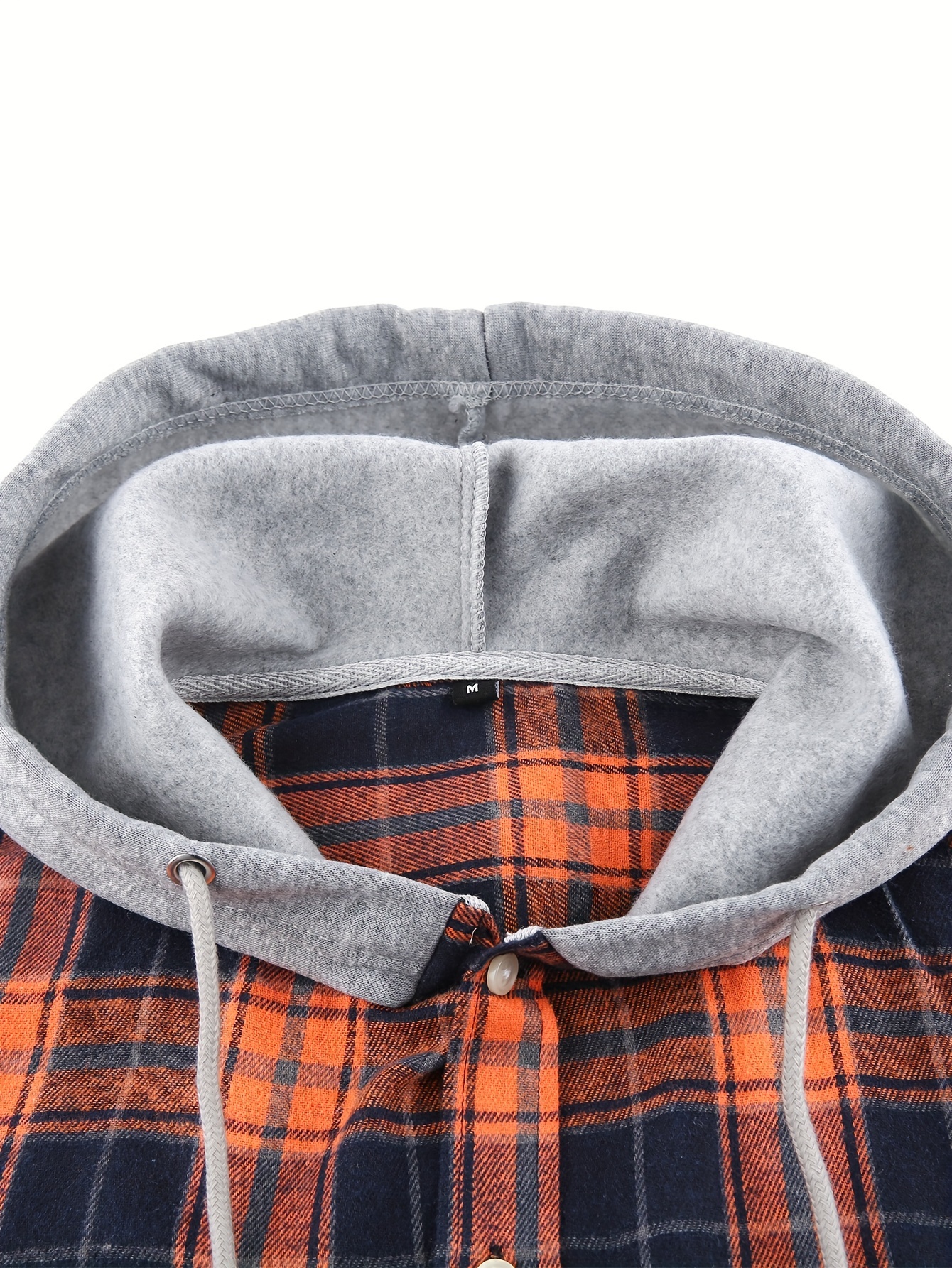 Plaid Shirt Coat For Men Long Sleeve Hoodie Casual Regular Fit Button Up  Hooded Shirts Jacket