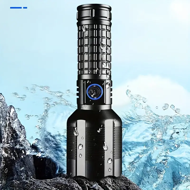 1pc High-power LED Strong Light, Scalable Waterproof Flashlight With 3 Adjustable Modes, USB Rechargeable Battery, Portable Camping Flashlight Without Batteries details 2