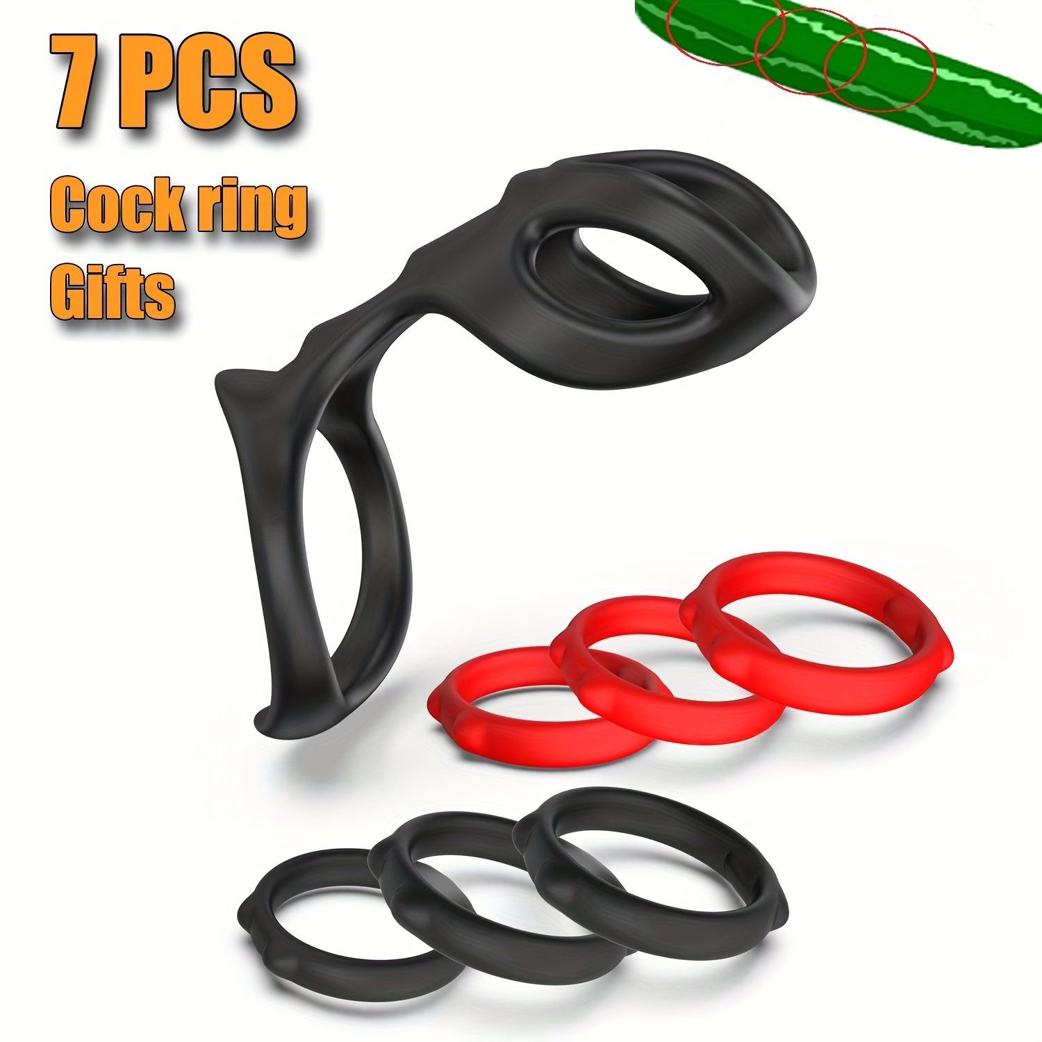 Stretchy Silicone Cock Ring Erection Red Cockring