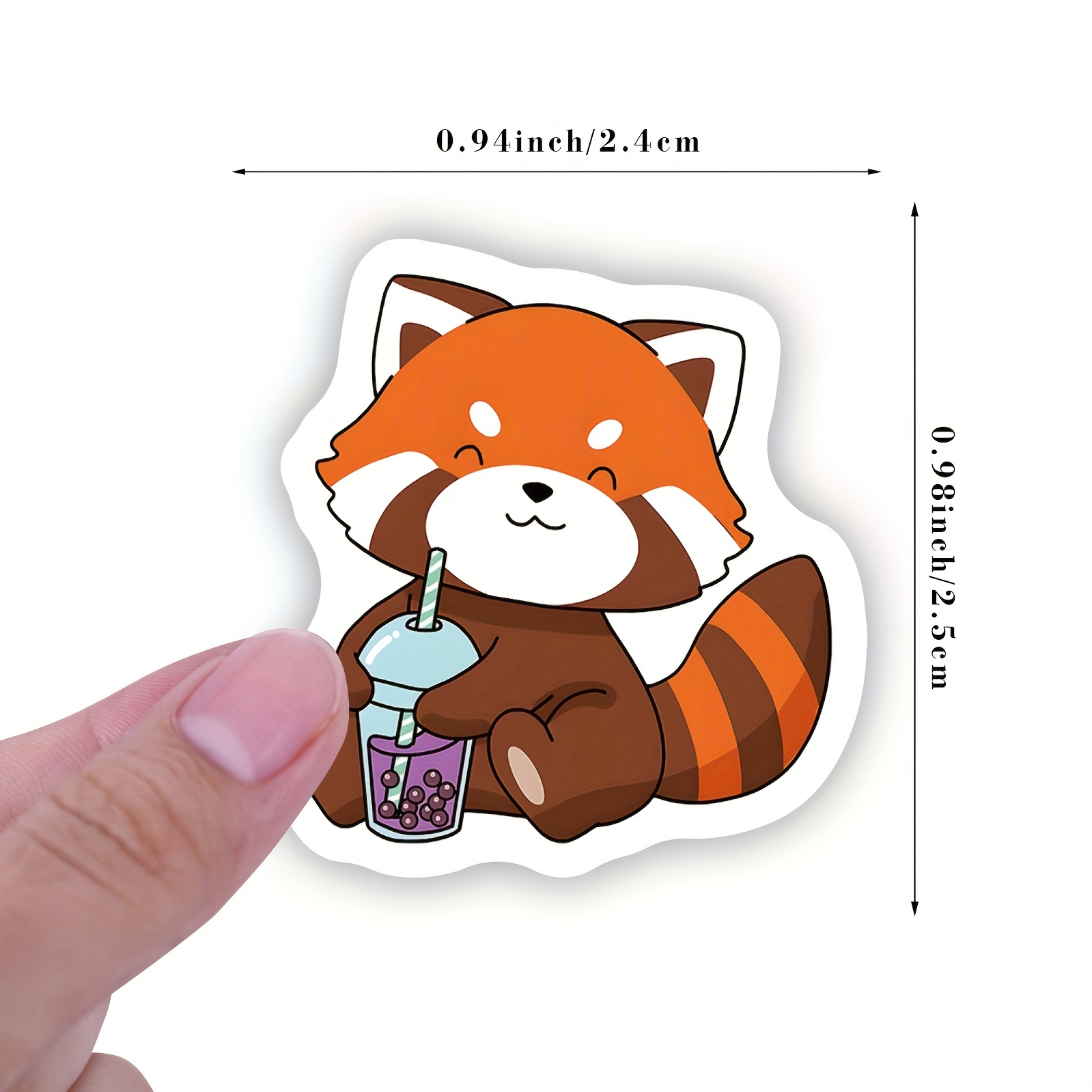 Cute Animals Red Panda Stickers Roll Water Bottle Ailurus - Temu