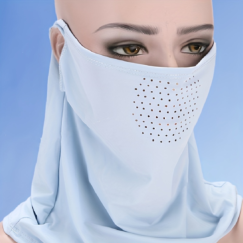 Hollow Breathable Face Mask Solid Color Sunproof Neck Gaiter - Temu