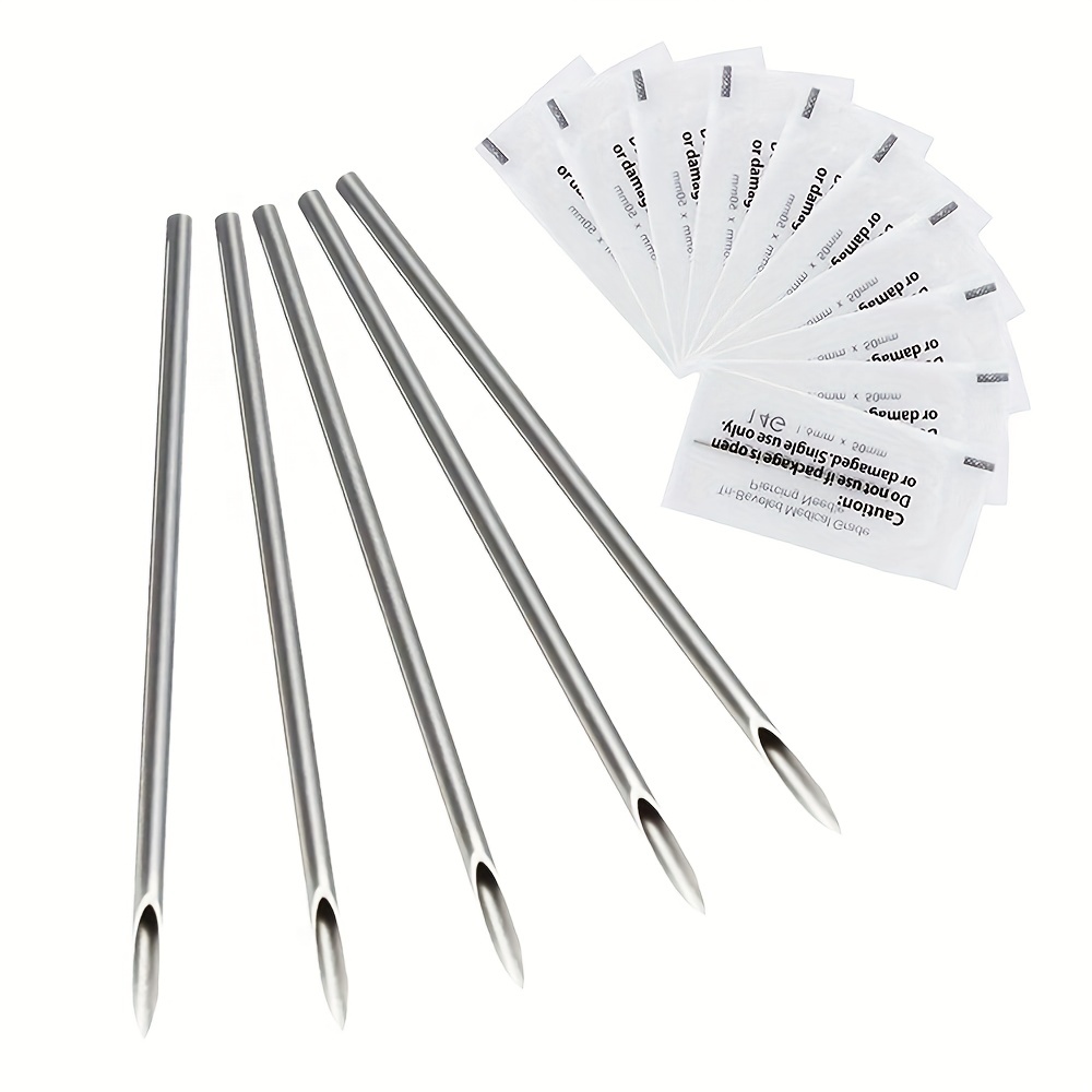 

5 Pcs Disposable Body Piercing Needles For Ear Nose Lip Nipple Piercing Tool