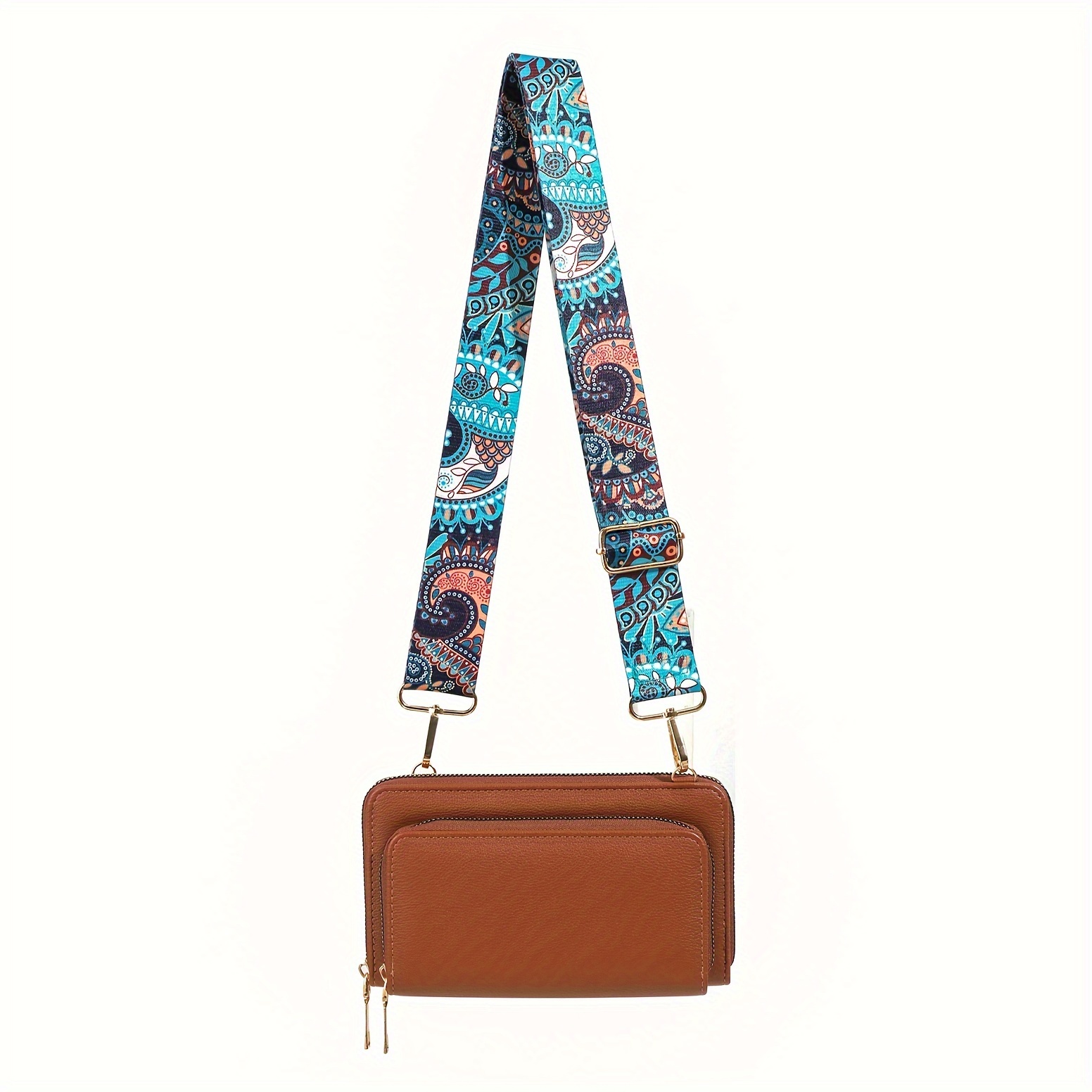 Retro Flower Pattern Wide Bag Strap Adjustable Shoulder Bag - Temu