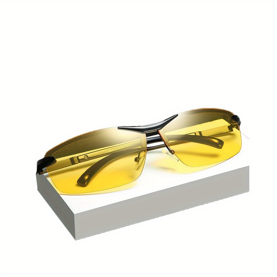 Men's Trendy Cool Driving Sunglasses Polarized Color Changing Fishing Glasses with Zipper Glasses Case,Sun Glasses,Temu