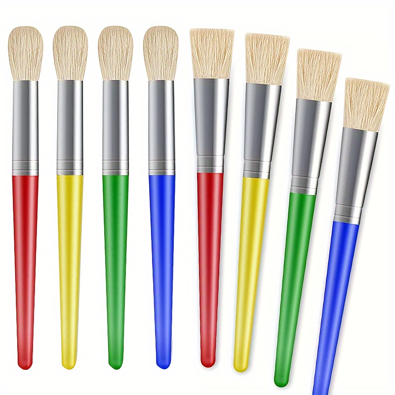 Paint Brushes for Kids, 30 Pcs Flat Kids Paint Brushes, Easy to Use and  Clean Small Classroom Paint Brushes Bulk for Acrylic Watercolor Canvas Face  Detail Painting 