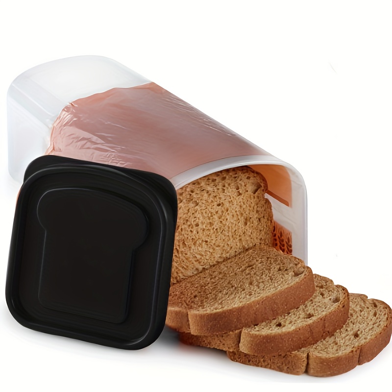 Tafura Recipiente para pan, Contenedor de almacenamiento de pan, Caja de pan de plástico, Panera con tapa roja