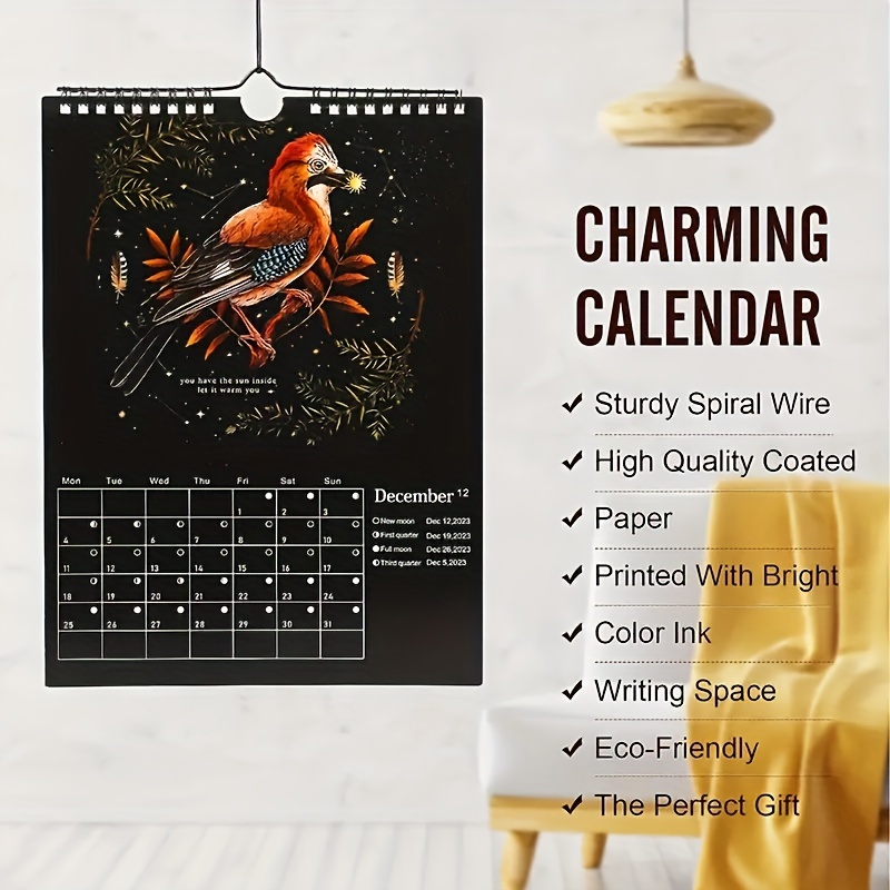 2024 Dark Forest Calendar New Year Calendar Christmas Halloween Thanksgiving  Gift - Temu