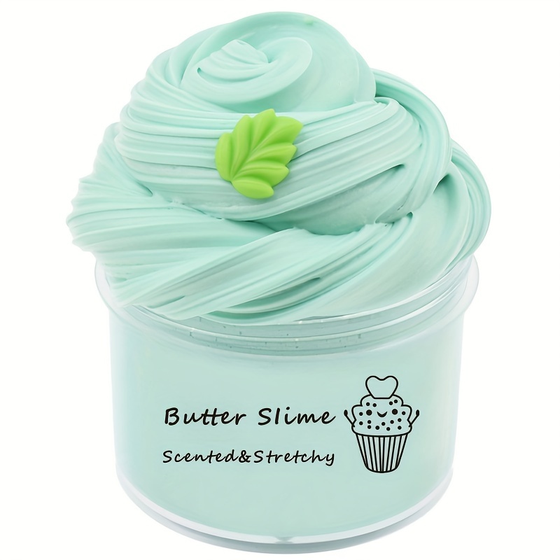 Green Leaf Peach Slime, Banana Cotton Mud Slime, Bubble Gum Cake