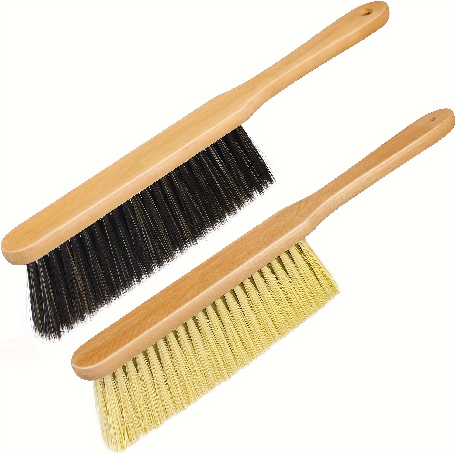 Hard scrubbing brush in wood 