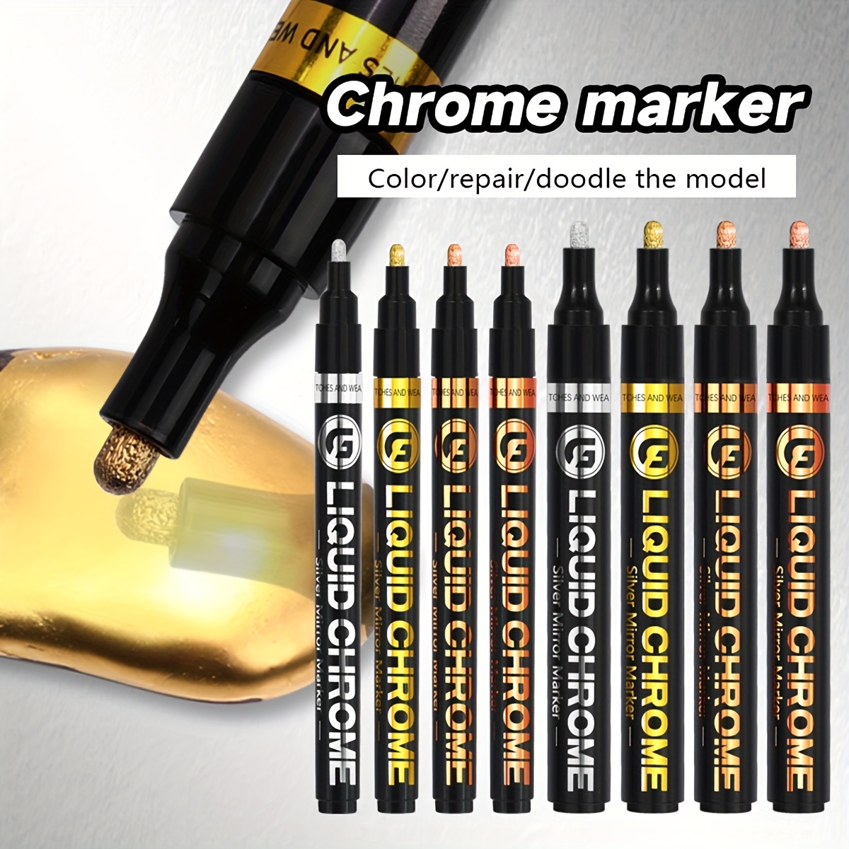 3pcs Silver Liquid Mirror Chrome Markers Permanent Art - Temu