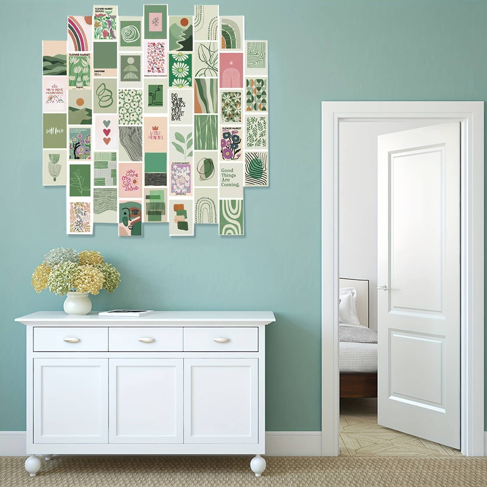 Sage Green Room Decor Aesthetic, Danish Pastel Wall Collage Kit Aesthetic  Pictures, Sage Green Decor for Bedroom, Preppy Room Decor for Teen Girls