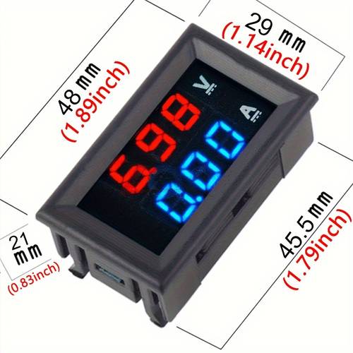 digital voltmeter ammeter 100v 50a amp voltage current meter tester 0 28 inch dual led display panel with connect wires