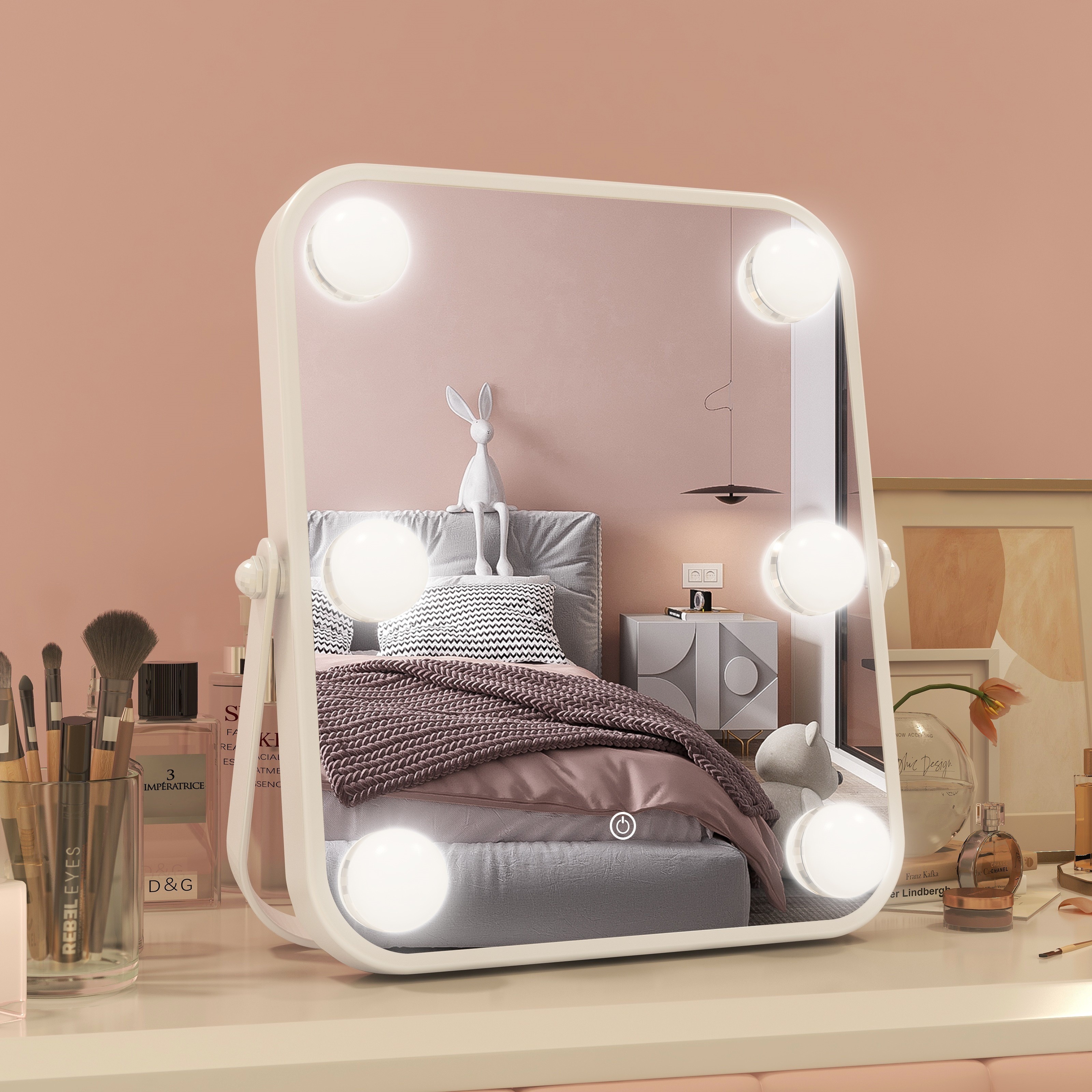 Espejo De Maquillaje De Escritorio LED Con Iluminación De 3 - Temu