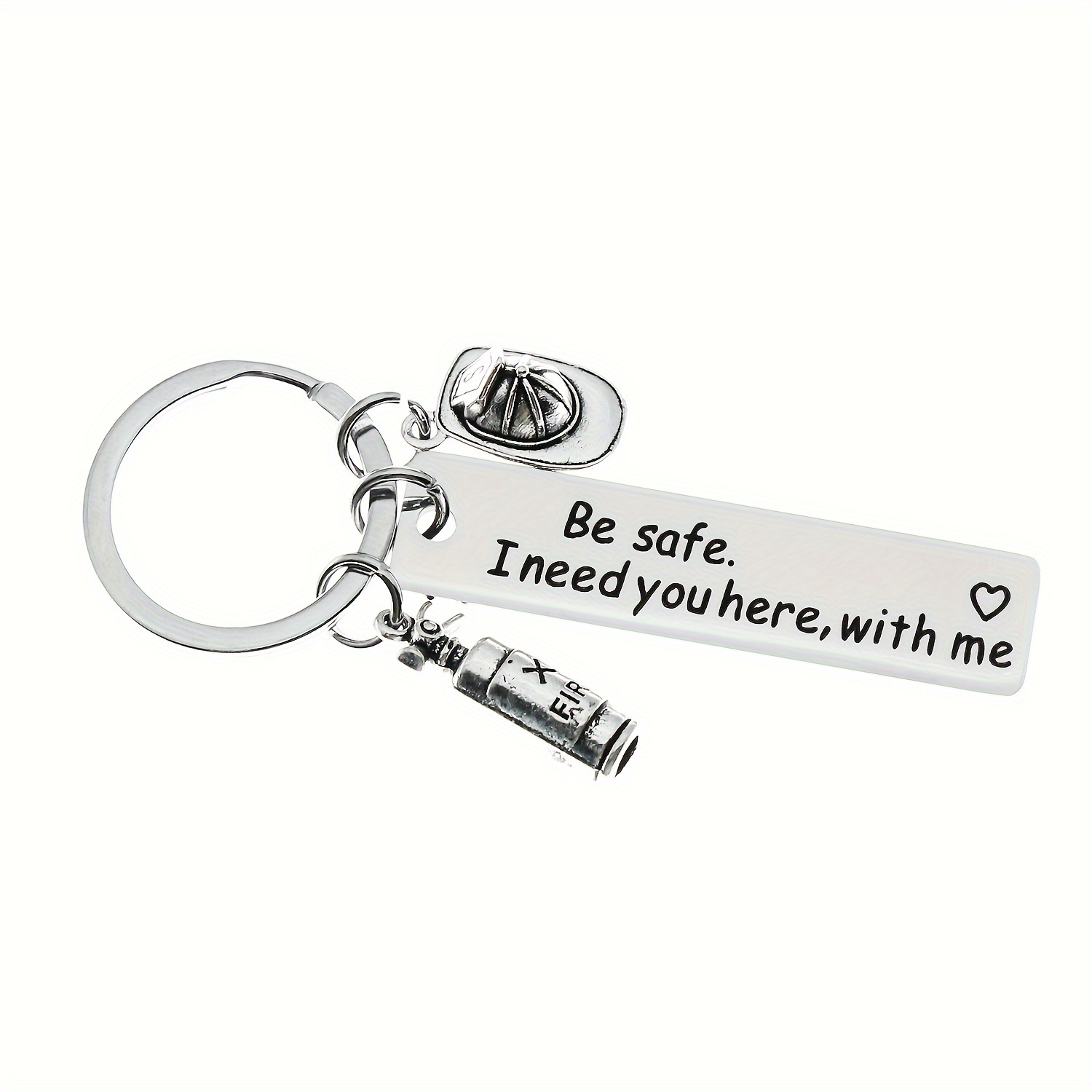 Police/Firefighter/Military Keychain - Be Safe I Need You Here With Me -  Purple Pelican Designs