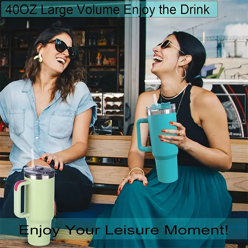 0 40oz stainless steel vacuum insulated tumbler with lid and straw for water iced smoothie and more straw color assorted varieties details 14