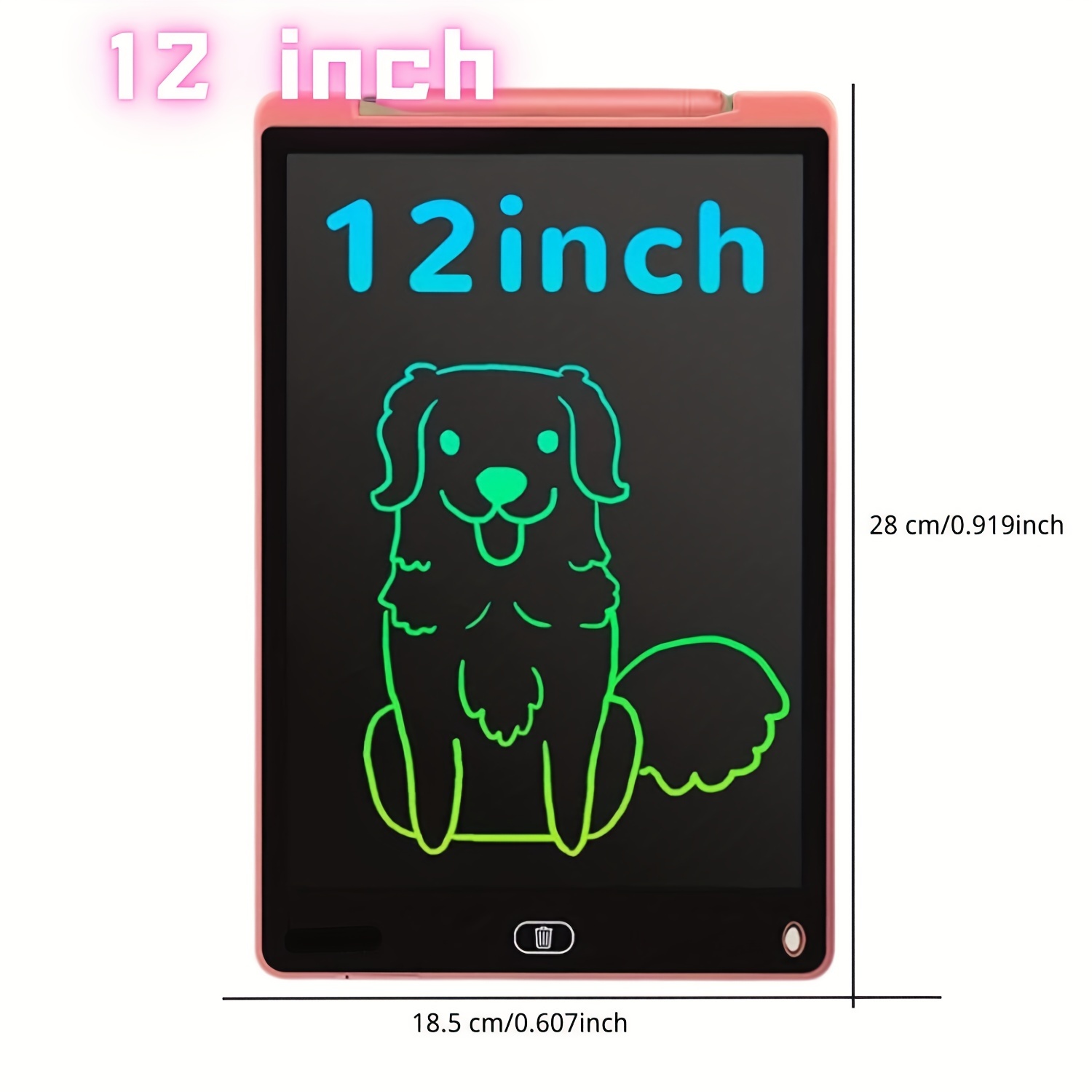 LCD Writing Tablet Kids Drawing Pad Doodle Board 12 inch Colorful Toddler Scribbler Board Erasable Light Drawing Board Educational and Learning Toys