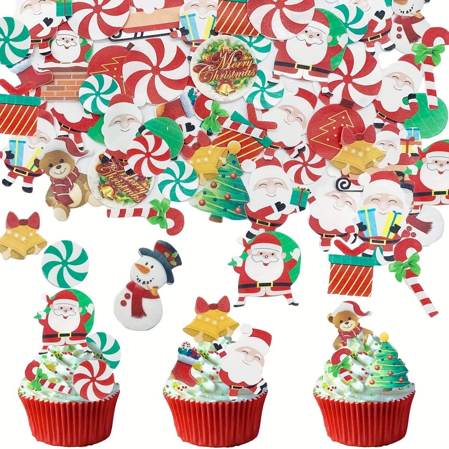 Garniture de cupcake animaux de Noël imprimable gratuitement