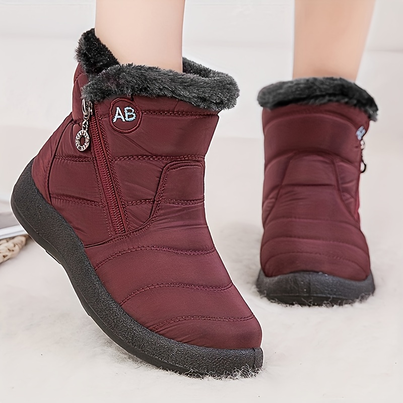 Winter Snow Boots Women's Fleece Lined Thermal Hiking Boots - Temu