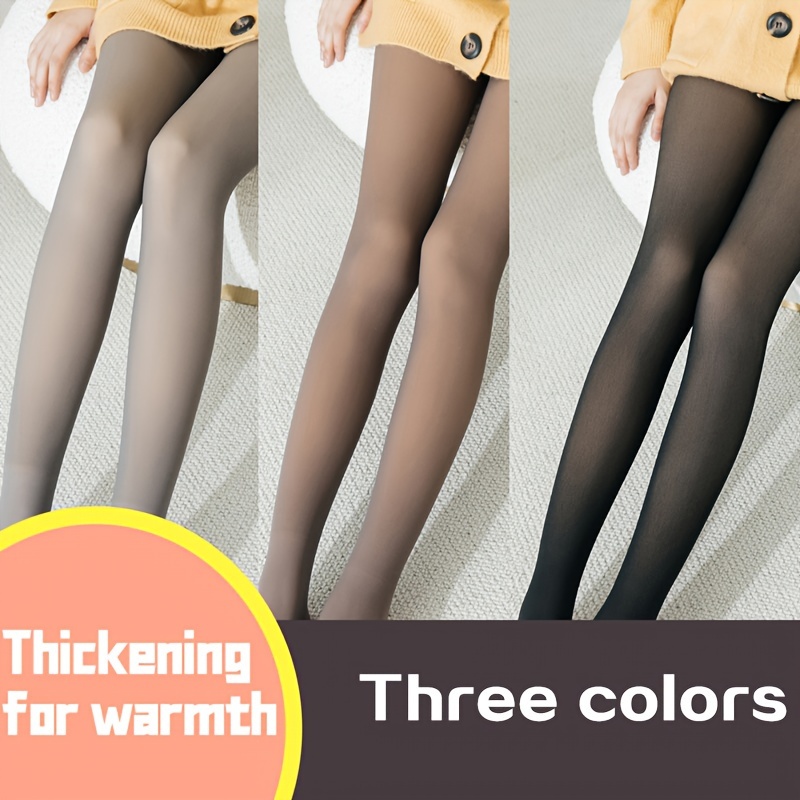 1 Pair Women Winter Pantyhose Sexy Translucent Thermal Stockings Woman High  Elasticity Plus Size Thicken Warm Tights For Autumn Winter