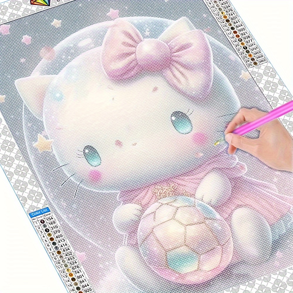 Kawaii Hello Kitty Diamond Paintings Kit Anime Sanrioed Kt Cat Diy Diamond  Paint Kids Handmade Diamond Paint Crafts Home Decor