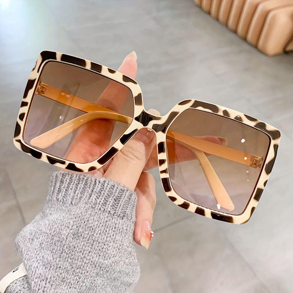 Oversized Square Fashion Sunglasses for Women Men Y2K Casual Gradient Glasses for Beach Party Holiday Accessories, UV400,Temu