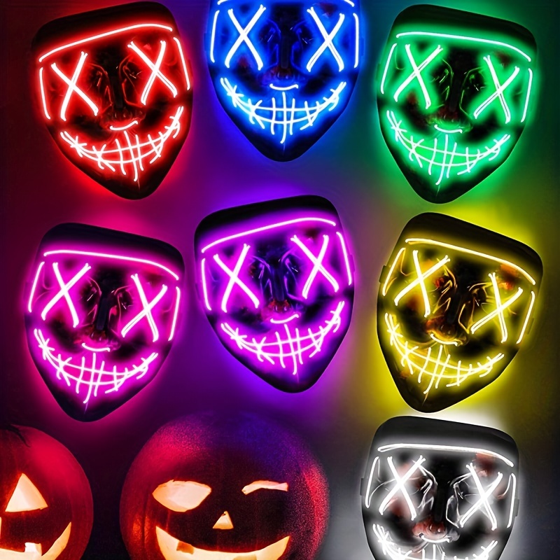3 pièces/ensemble masque lumineux LED et gants squelette ensemble de  Costumes, masque d'halloween lumineux et gants LED - Temu Switzerland