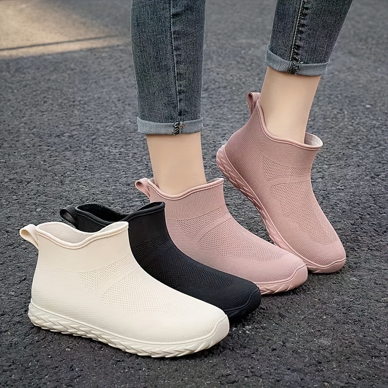 Botas de lluvia para mujer, botas de tobillo para mujer, zapatos  impermeables para mujer, calzado de moda, sandalias antideslizantes (color