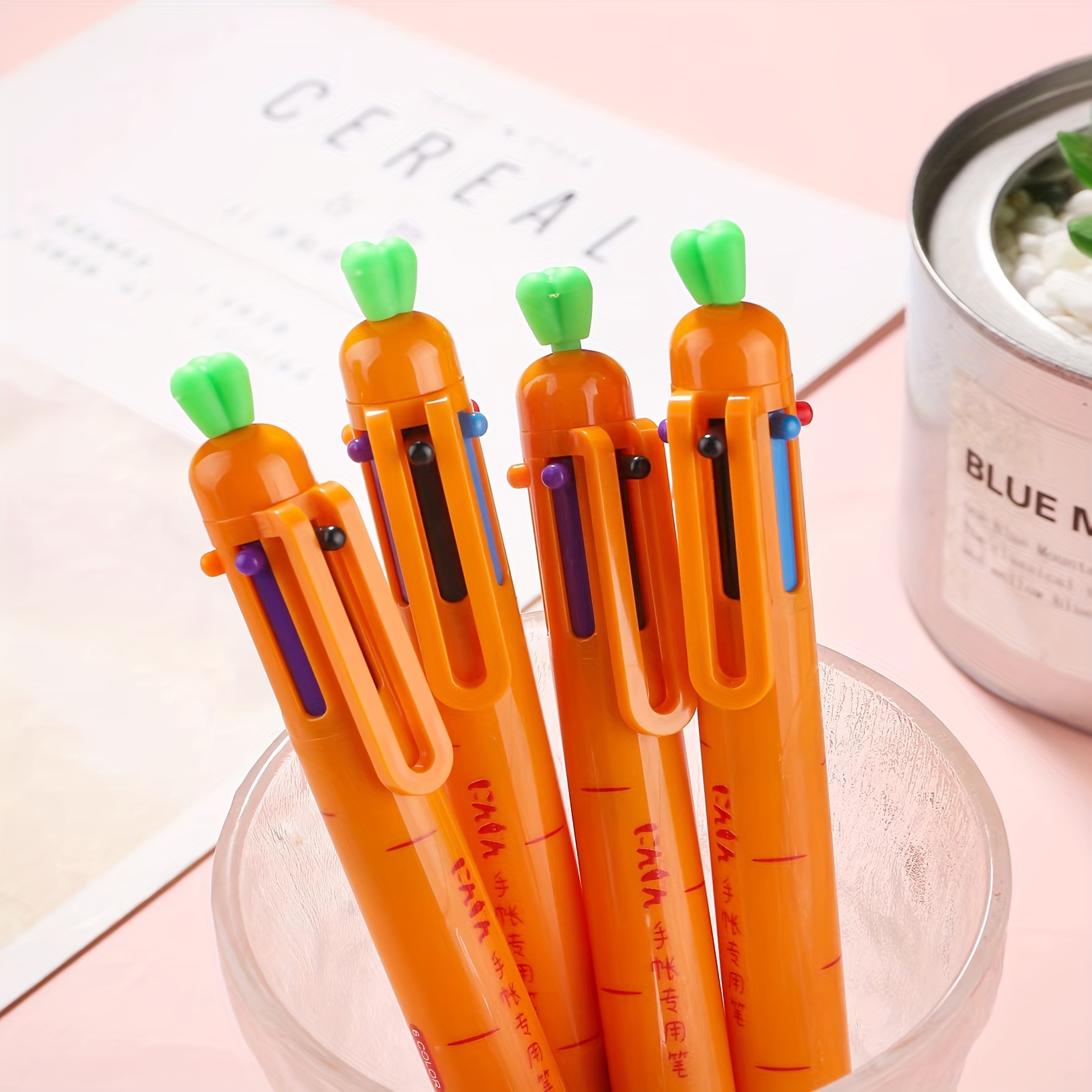 Cute Cartoon Carrot Ballpoint Pen Color 6 Colors Press - Temu