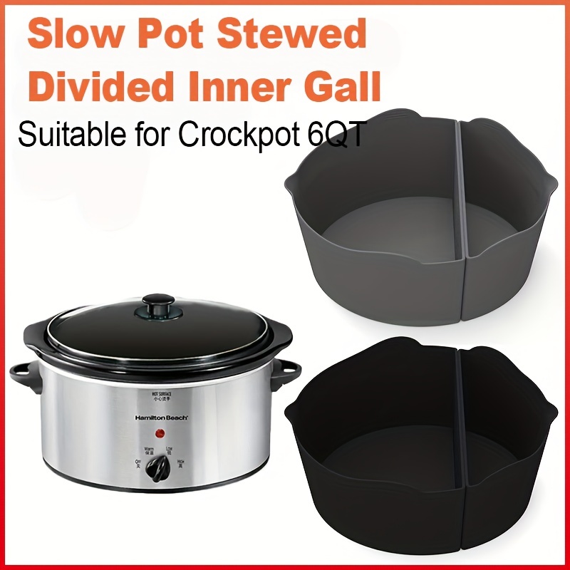 1pc 2-in-1 Silicone Slow Cooker Liner, Reusable Slow Cooker Separator, Slow  Cooker Liner Pad