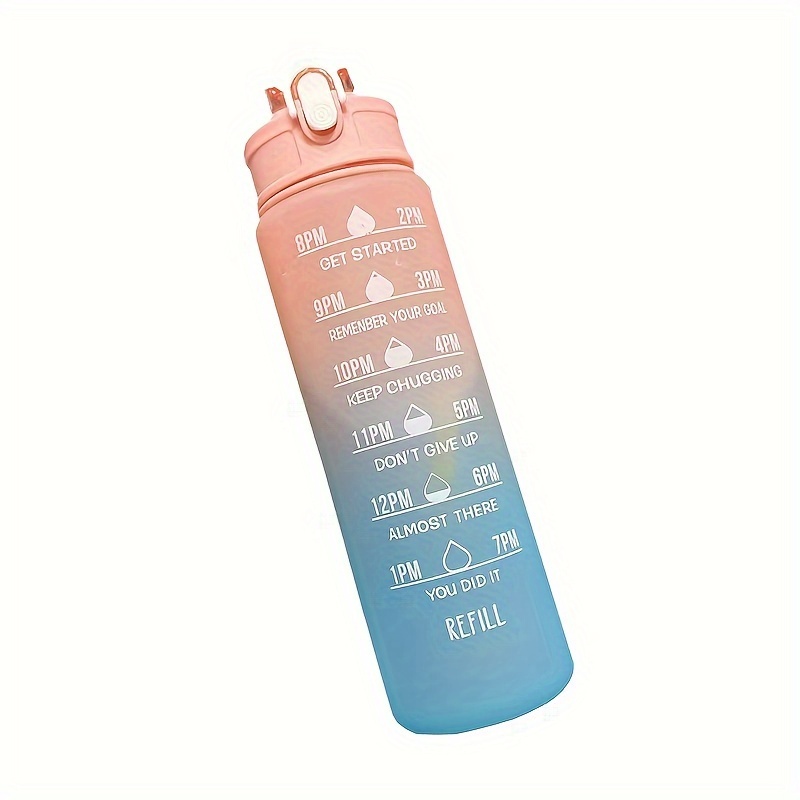 Motivational Water Bottle With Straw & Time Marker, Daily Water Intake  Bottle With Carrying Strap For Fitness, Gym, School, Yoga, Hiking, And Also  Suitable For Drinking Water At Ordinary Times - Temu