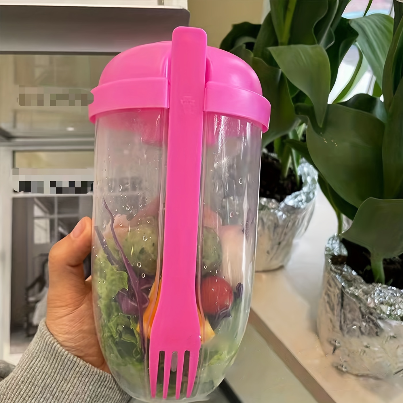 Portable Salad Meal Shaker Cup With Fork - Healthy Salad Container For  Picnic Lunch, Breakfast, And Kitchen Gadgets - Temu