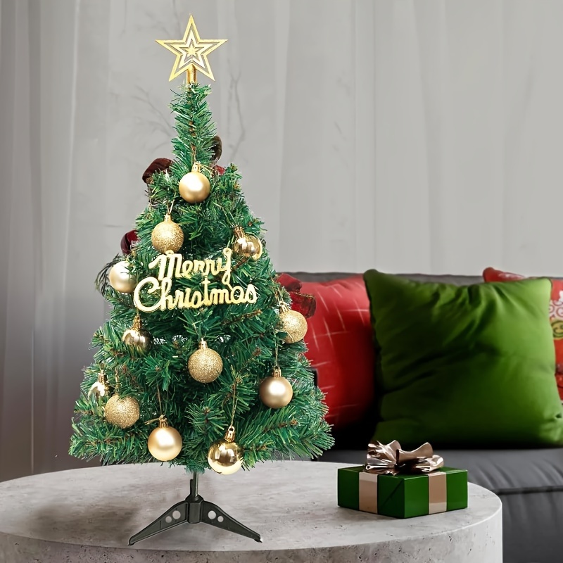 2 ft Mini Christmas Tree with Light, Artificial Small Tabletop Christmas  Tree with Flocked Snow Decoration and Balls, Xmas Ornaments for Home Office  Party Festival Decoration, Silver 