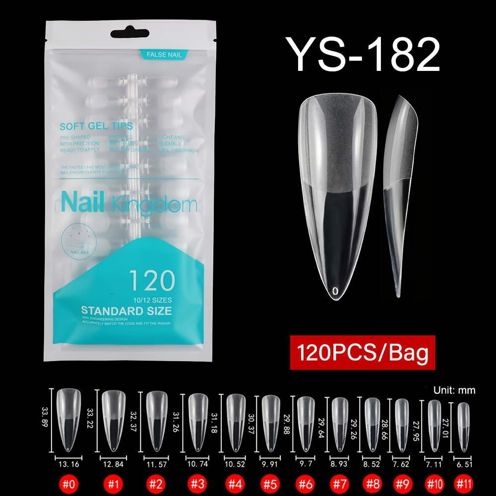 Frosted Water Tips Long Coffin Artificial Soft Gel Nails Tips Stiletto Almond Tapered Square Nail Tips