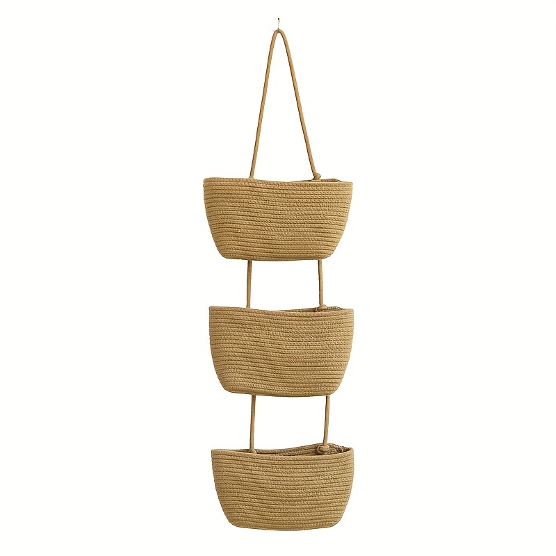 Cabilock Cesta colgante de almacenamiento de 3 piezas, cesta de  almacenamiento colgante cesta de despensa colgante cesta de pared cesta de  artículos