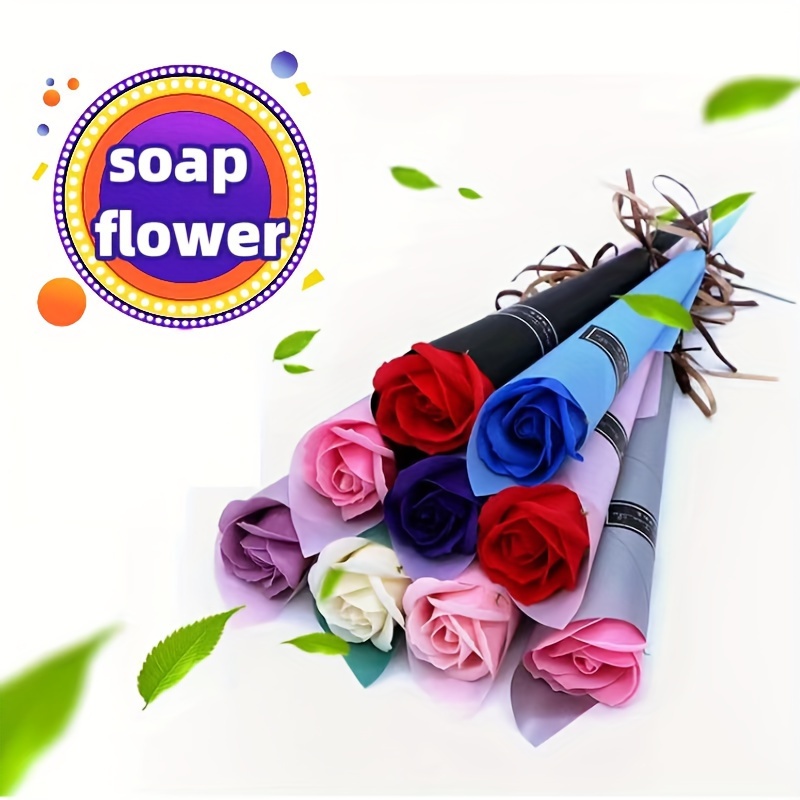 

10pcs Artificial Soap Flower Bouquet - Mother's Day Teacher's Day Gift - Valentine's Day Gift Romantic Date Small Gift