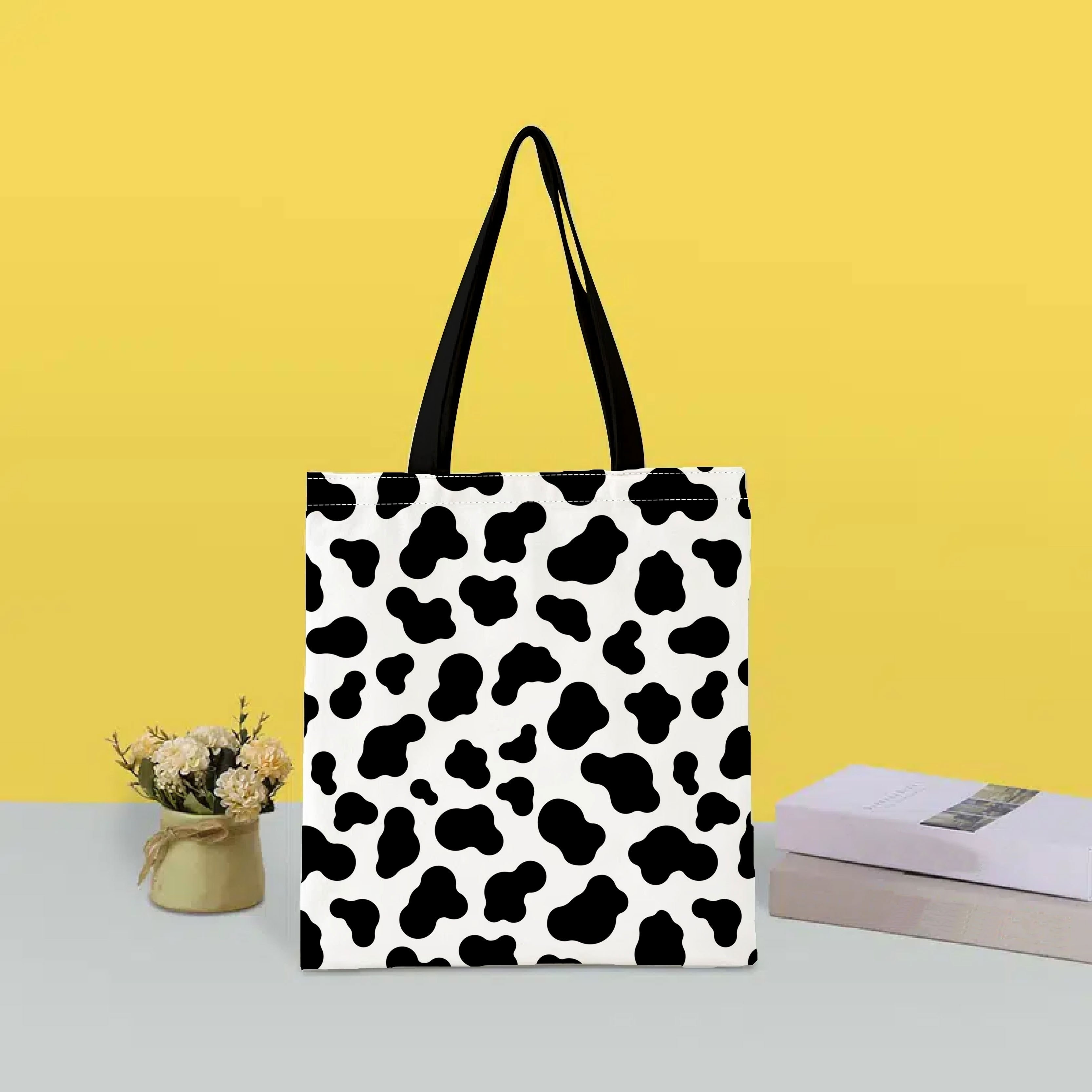 Plush Cow Pattern Tote Bag, Y2k Vintage Shoulder Bag, Fluffy Faux Fur  Handbag For Women - Temu