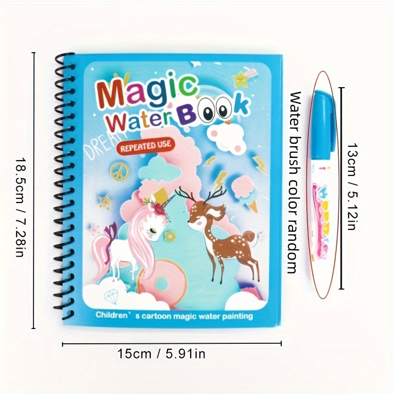 Magic Water Book for Kids, Activity Books Coloring Books, Watercolor  Painting Books with 1 Paint Brush